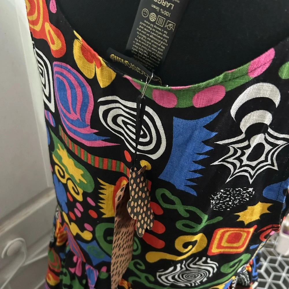 Nooworks Party Mix Midi Dress- Linen - Picture 4 of 7